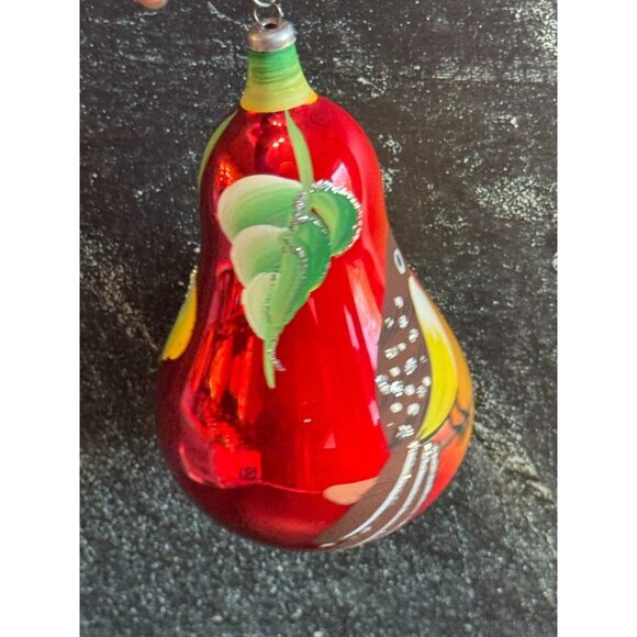 Vintage Soffieria De Carlini Italy Partridge in a Pear Tree Blown Glass Ornament - Picture 3 of 6